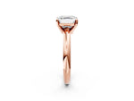 Asscher Cut Diamond Solitaire Ring in Rose gold with Prong Setting and Rounded Band_20
