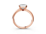 Asscher Cut Diamond Solitaire Ring in Rose gold with Prong Setting and Rounded Band_21