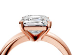 Asscher Cut Diamond Solitaire Ring in Rose gold with Prong Setting and Rounded Band_22