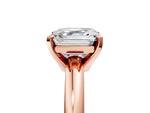 Asscher Cut Diamond Solitaire Ring in Rose gold with Prong Setting and Rounded Band_23