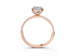 Asscher Cut Diamond Solitaire Ring in Rose gold with Round Pavé Band_33