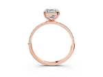 Asscher Cut Diamond Solitaire Ring in Rose gold with Round Pavé Band_9