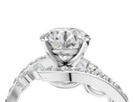 Asscher Cut Diamond Solitaire Ring in Silver with Pavé Twist Band and Prong Setting_4