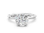 Asscher Cut Diamond Solitaire Ring in White gold with Bamboo-Inspired Band and Prong Setting_30