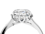 Asscher Cut Diamond Solitaire Ring in White gold with Flower Prong Setting_10