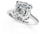 Asscher Cut Diamond Solitaire Ring in White gold with Flower Prong Setting_7