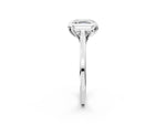 Asscher Cut Diamond Solitaire Ring in White gold with Flower Prong Setting_8