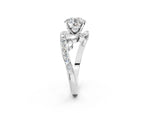 Asscher Cut Diamond Solitaire Ring in White gold with Pavé Twist Band and Prong Setting_26
