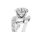 Asscher Cut Diamond Solitaire Ring in White gold with Pavé Twist Band and Prong Setting_29