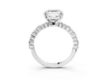 Asscher Cut Diamond Solitaire Ring in White gold with Pear and Round Cluster Band_15