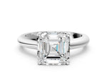 Asscher Cut Diamond Solitaire Ring in White gold with Prong Setting and Rounded Band_18