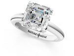 Asscher Cut Diamond Solitaire Ring in White gold with Prong Setting and Rounded Band_19