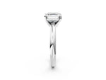 Asscher Cut Diamond Solitaire Ring in White gold with Prong Setting and Rounded Band_20
