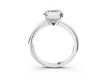 Asscher Cut Diamond Solitaire Ring in White gold with Prong Setting and Rounded Band_21