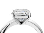 Asscher Cut Diamond Solitaire Ring in White gold with Prong Setting and Rounded Band_22