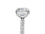 Asscher Cut Diamond Solitaire Ring in White gold with Round Pavé Band_11