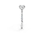 Asscher Cut Diamond Solitaire Ring in White gold with Round Pavé Band_32