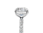 Asscher Cut Diamond Solitaire Ring in White gold with Round Pavé Band_35