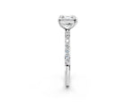 Asscher Cut Diamond Solitaire Ring in White gold with Round Pavé Band_8