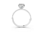 Asscher Cut Diamond Solitaire Ring in White gold with Round Pavé Band_9