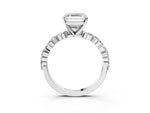 Asscher Cut Diamond Solitaire Ring in White gold with Shared Prong Marquise and Round Side Stones_15