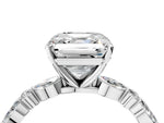 Asscher Cut Diamond Solitaire Ring in White gold with Shared Prong Marquise and Round Side Stones_16