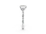 Asscher Cut Diamond Solitaire Ring in White gold with Shared Prong Marquise and Round Side Stones_38