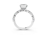 Asscher Cut Diamond Solitaire Ring in White gold with Shared Prong Marquise and Round Side Stones_39