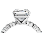 Asscher Cut Diamond Solitaire Ring in White gold with Shared Prong Marquise and Round Side Stones_40
