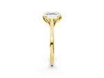 Asscher Cut Diamond Solitaire Ring in Yellow gold with Flower Prong Setting_20