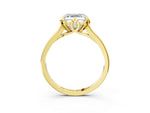 Asscher Cut Diamond Solitaire Ring in Yellow gold with Flower Prong Setting_21