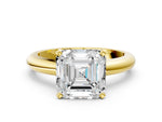 Asscher Cut Diamond Solitaire Ring in Yellow gold with Prong Setting and Rounded Band_18