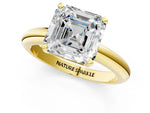 Asscher Cut Diamond Solitaire Ring in Yellow gold with Prong Setting and Rounded Band_19