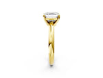 Asscher Cut Diamond Solitaire Ring in Yellow gold with Prong Setting and Rounded Band_20
