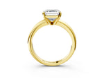 Asscher Cut Diamond Solitaire Ring in Yellow gold with Prong Setting and Rounded Band_21