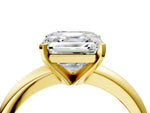 Asscher Cut Diamond Solitaire Ring in Yellow gold with Prong Setting and Rounded Band_22