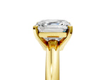 Asscher Cut Diamond Solitaire Ring in Yellow gold with Prong Setting and Rounded Band_23