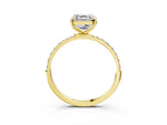 Asscher Cut Diamond Solitaire Ring in Yellow gold with Round Pavé Band_33