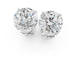 Asscher Cut Diamond Stud Earrings in White gold with Basket Setting_4