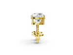 Asscher Cut Diamond Stud Earrings in Yellow gold with Basket Setting_2