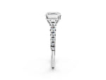 Asscher Cut Diamond Vintage Scroll Solitaire Ring in White gold with Graduated Round Side Stones_8