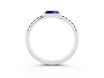 Baguette Amethyst Pavé Band in Platinum with Bar Setting_3