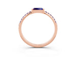 Baguette Amethyst Pavé Band in Rose gold with Bar Setting_3