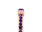 Baguette Amethyst Pavé Band in Rose gold with Bar Setting_5