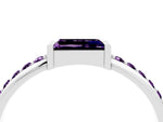 Baguette Amethyst Pavé Band in Silver with Bar Setting_4