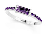 Baguette Amethyst Pavé Band in White gold with Bar Setting_1