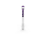Baguette Amethyst Pavé Band in White gold with Bar Setting_2