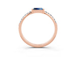 Baguette Aquamarine Pavé Band in Rose gold with Bar Setting_3