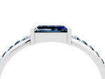 Baguette Aquamarine Pavé Band in Silver with Bar Setting_4