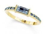 Baguette Aquamarine Pavé Band in Yellow gold with Bar Setting_1